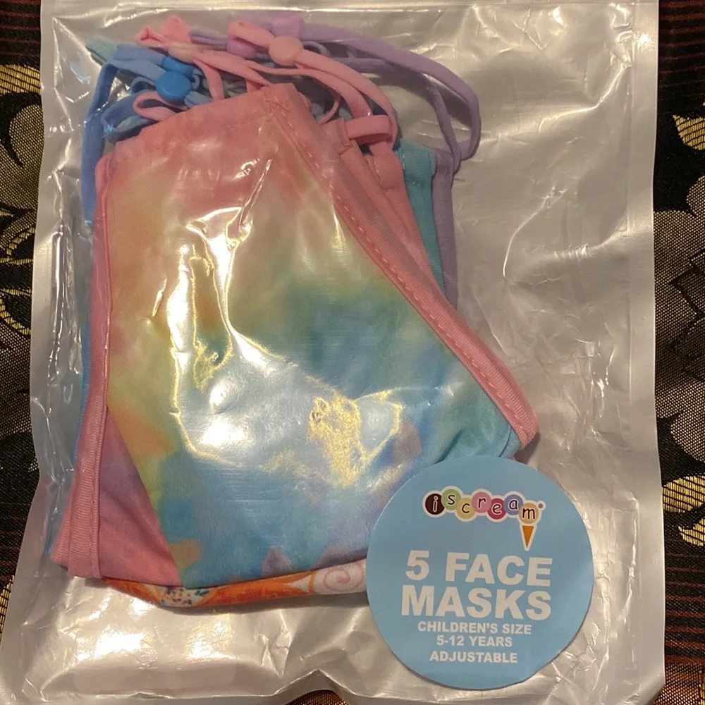 💖💛💙NWT iScream 5 - 3 Layer Face Masks w/Pocket for Filter & Metal Nose Piece
